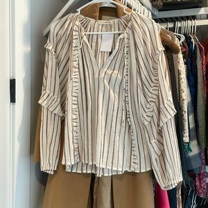 Ulla Johnson Striped Cream and Brown Top